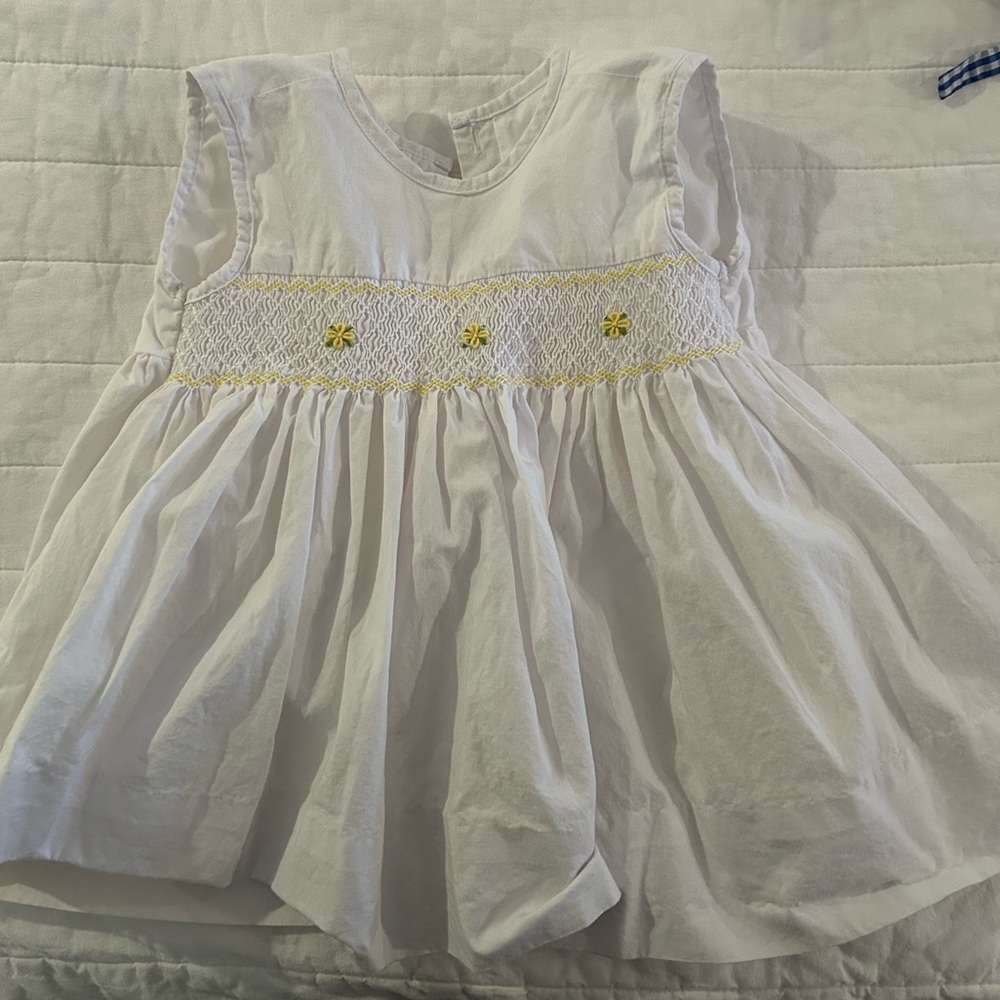 White Dress with Yellow Embroidery